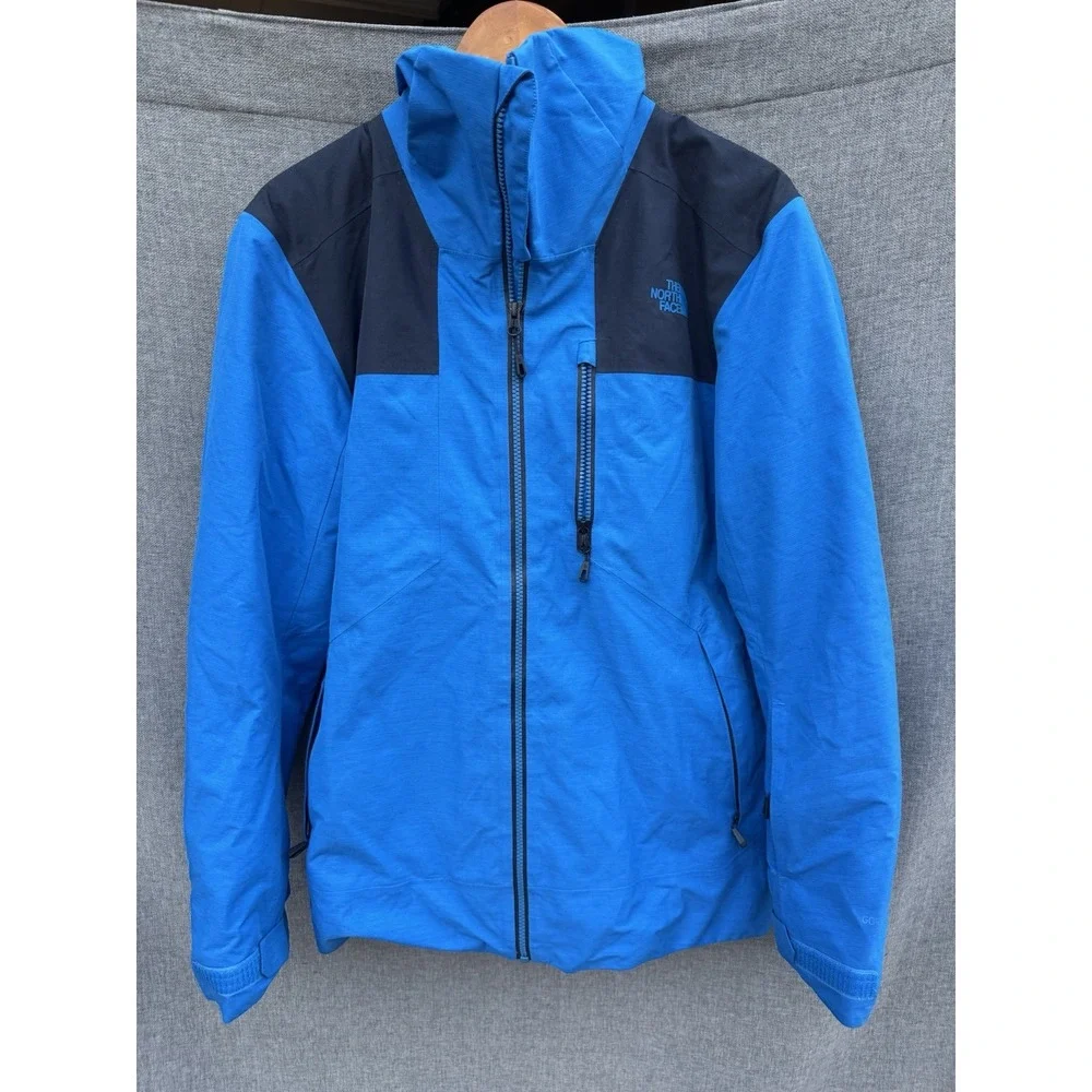 North Face Men's Small Ski Snowboarding Jacket with Removable Hood Blue